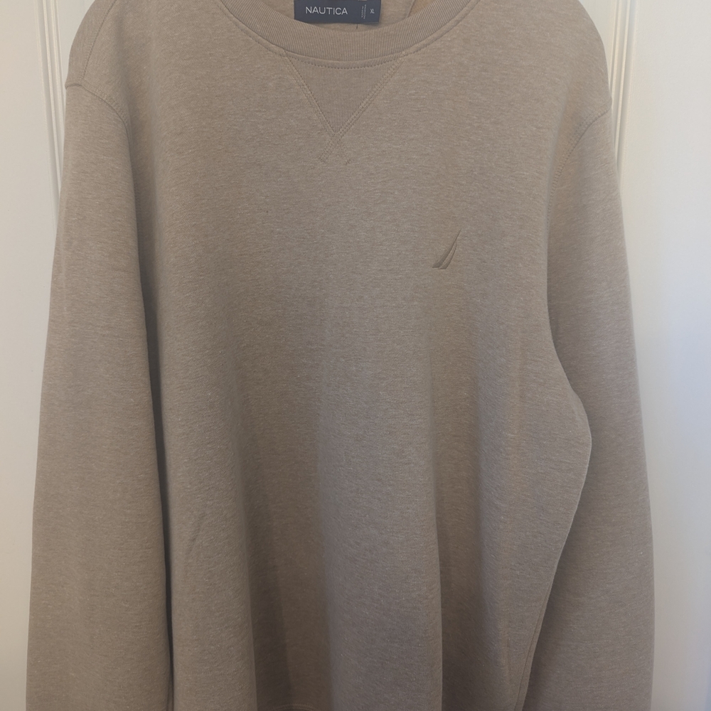 Nautica Men's Beige Crewneck Sweatshirt